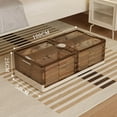 thumbnail image 2 of Foldable Under Bed Storage with Wheels,  Plastic Containers, Double Door Design, Stackable Rolling Bins for Shoes, Clothes, Books, Toys, 2 of 7