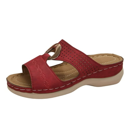 

Summer New Large Size Flat Fashion Solid Color Thick Sole Sandals