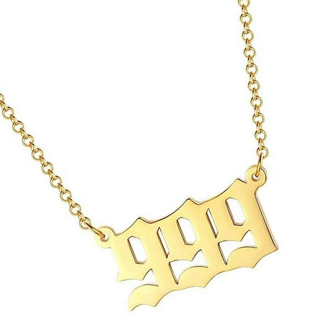 Collier Numéro Ange 111 - 999 Collier Accessoires de Fête Ami Collier en Acier Inoxydable Collier Numéro Or Collier Numérologie Bijoux Type9