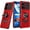 Red, variant on PT for Cricket Icon 2026 (Regular Version) / AT&T Propel 3 5G U656AA Robotic Ring Kickstand Hybrid Phone Case Cover - Blue