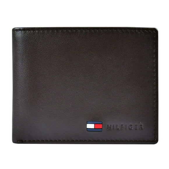 Cartera Tommy Hilfiger, delgada, elegante, casual, de cuero plegable para hombre