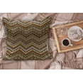 thumbnail image 2 of Zambia Fluffy Throw Pillow Cushion Cover, Style Chevron Pattern Ornament Design, Decorative Square Accent Pillow Case, 36" x 36", Pale Caramel Yellow, by Ambesonne, 2 of 5
