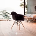 thumbnail image 3 of Sillas de Comedor Ergonomicas con Estructura de Madera Diseño Moderno Tipo Eames para Sala Oficina e Interiores Minimalistas con Soporte de Acero Set 2 Piezas Negro, 3 of 5