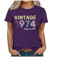 thumbnail image 4 of Kayannuo Blouses for Women Tee Shirts for Women Valentine's Day 1974 Vintage Shirt For Women 50th Birthday Gifts 1974 Birthday Gifts Idea Retro Short Sleevel T Shirts Party Tops Funny Tees, 4 of 4
