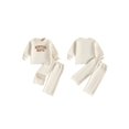 thumbnail image 2 of Miaouyo Toddler Baby Girl Sweat Outfit Embroidered Long Sleeve Tops Wide Leg Pants, 2 of 9
