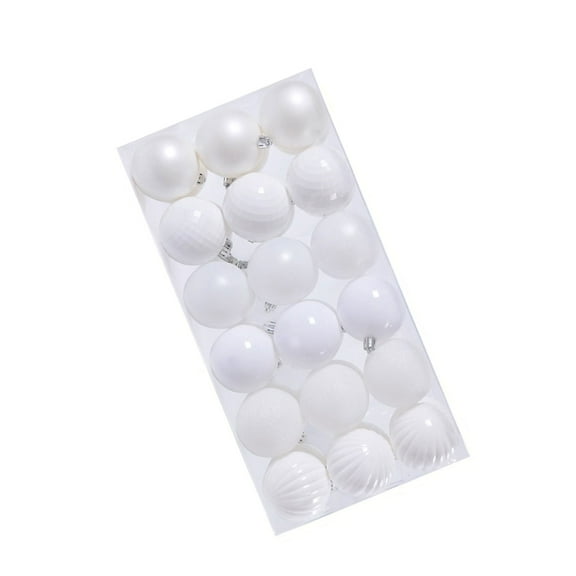 Set of 36 Sturdy Plastic Christmas Sphere Ornament Hangings Baubles For Stable Festival Decors On Tree And More