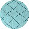 thumbnail image 1 of Ahgly Company Indoor Round Oriental Light Blue Industrial Area Rugs, 8' Round, 1 of 4