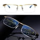 thumbnail image 5 of Gafas de lectura multifocales progresivas de enfoque múltiple para hombres y mujeres, bloqueo de lámpara de color azul ligero, protección para lectores, anteojos, Oro 250 Grado, 5 of 9