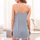 thumbnail image 5 of Mujeres Seda Pijamas Conjunto de Pantalones Cortos Cuello en V Encaje Recorte Superior con Pantalones Cortos Elásticos Ropa de Dormir, Pijama Suave Conjunto para las Mujeres, 5 of 7