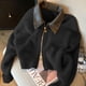 thumbnail image 5 of C.New S Spliced Leather Collar Knit Fashion Sweater Double Zipper Cardigan Mujer Otoño/Invierno Nuevo Suave Vintage Manga Larga, 5 of 5