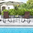 thumbnail image 4 of Costway 2 PCS Outdoor Rocking Chairs with Breathable Backrest Smooth Safe Rocking Design Brown, 4 of 9