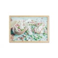 thumbnail image 1 of Easter Bunny Wall Art with Frame, Photo of Chocolate Eggs Holidays Gifts in Pastel Colors Spring Time, Printed Fabric Poster for Bathroom Living Room, 35" x 23", Multicolor, by Ambesonne, 1 of 2