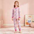 thumbnail image 2 of FEDPOP Toddler Girls Pajamas Bamboo Viscose Kids Snug fit Heart Printed Pjs 2pcs Valentines Day Set 5T, 2 of 7