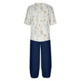 thumbnail image 5 of Yuwull Womens Pajamas Set Short Sleeve Crew Neck Top with Capris Pants Elastic High Waisted Casual Floral Sleepwear Pjs Loungewear Sets Womens Sleepwear Summer Pajamas S-4XL Plus Size On Clearance, 5 of 5
