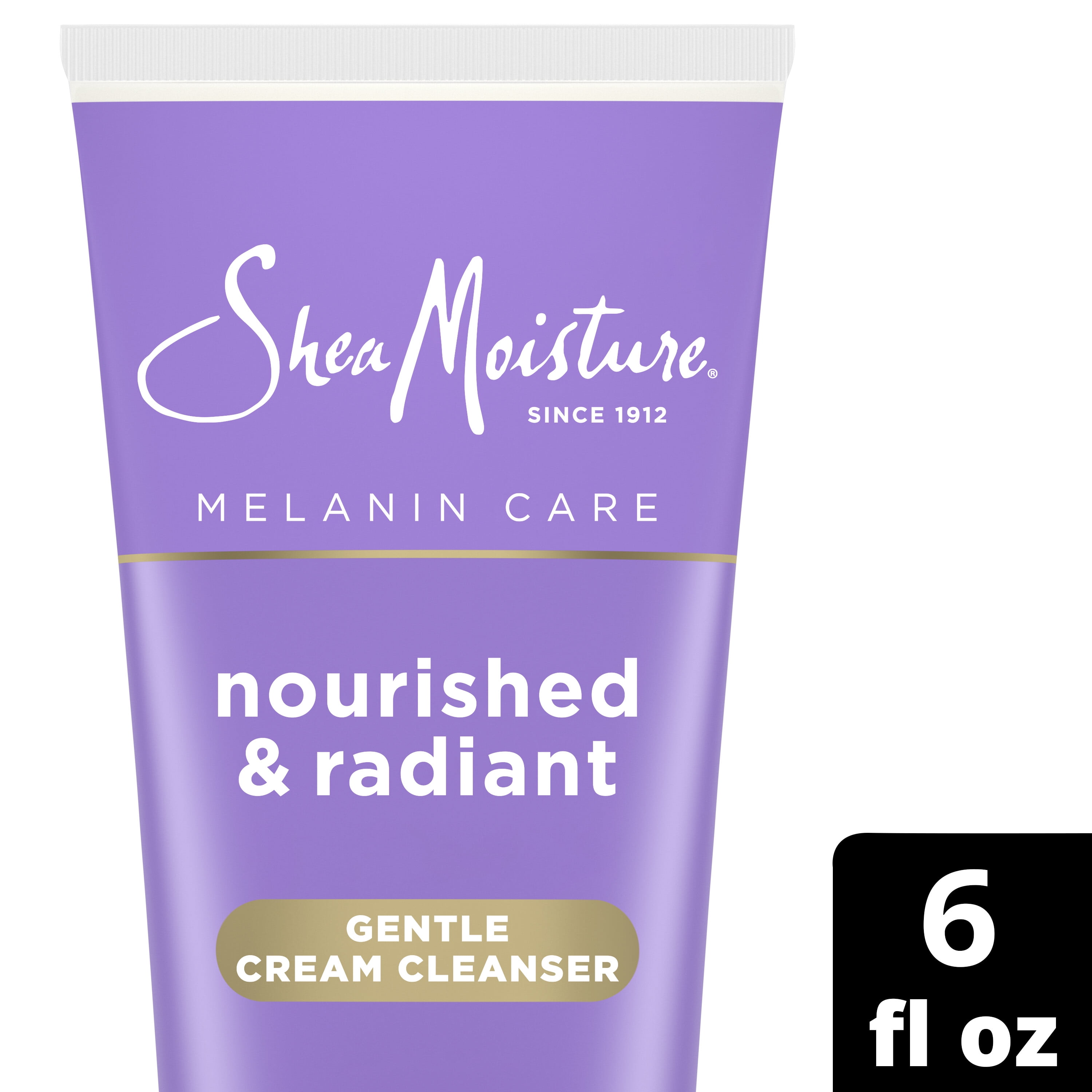 SheaMoisture Melanin Care Cream Cleanser with Pro-Ceramides + Elderberry Complex All Skin, 6 oz