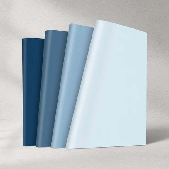 Dusty Blue Wrapping Paper - Not Roll - Gradient Blue Gift Wrap Paper Folded Flat for DIY Craft, 8 Sheets