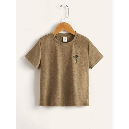 

Short Sleeve Toddler Boys Coconut Tree Tees T Shirt S221904X Khaki 6Y(46IN)