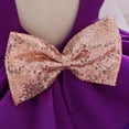 thumbnail image 6 of TAGOLD Toddler Girls Net Yarn Embroidery Rhinestone Bowknot Birthday Party Gown Long Dresses Headband Suit Purple 2-3Years, 6 of 6