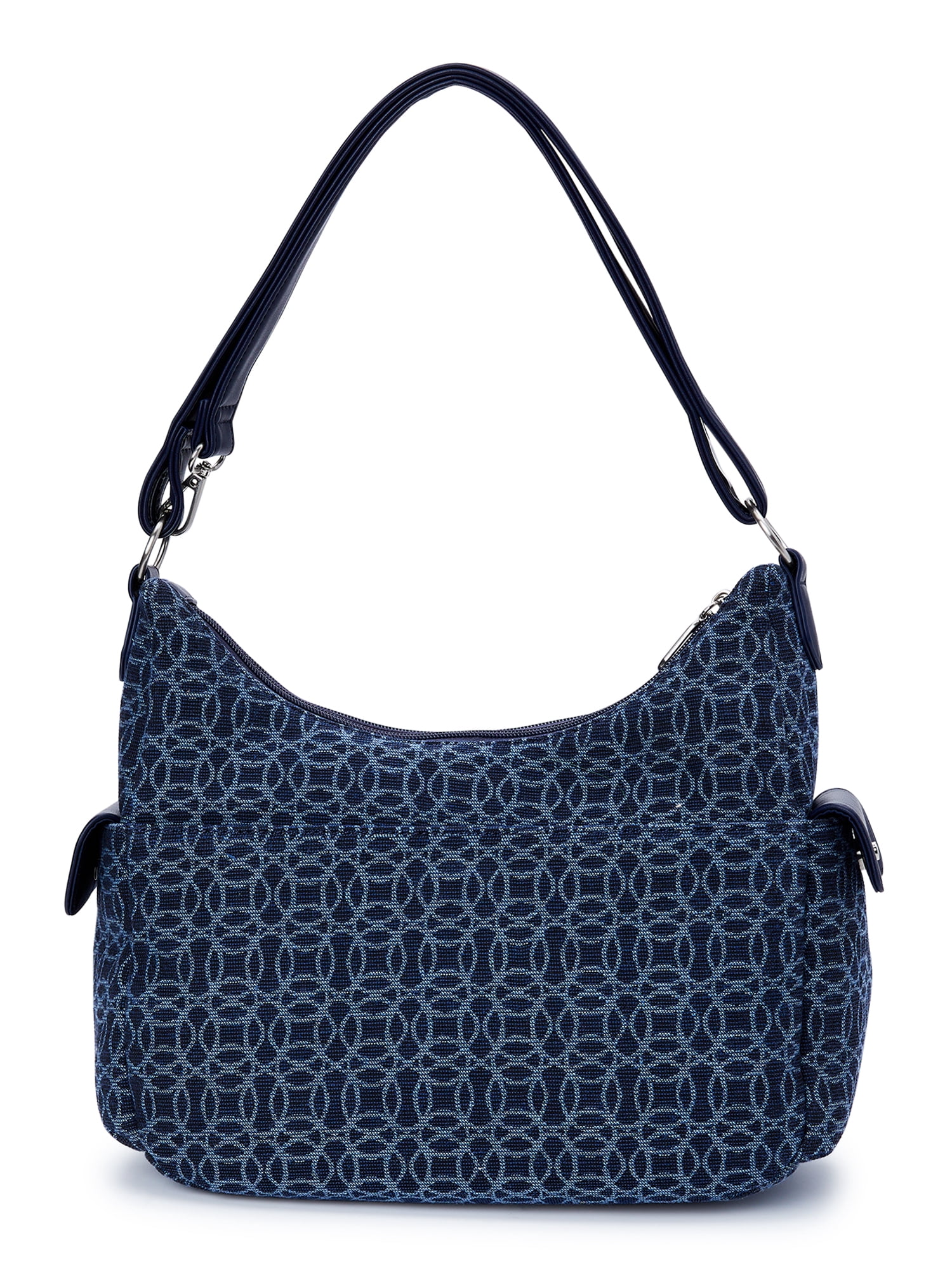 Time and Tru Women's Multi-Compartment Faye Hobo Handbag, Blue