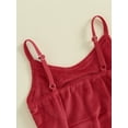 thumbnail image 6 of Suealasg Kids Girls Christmas Suspender Overalls Pants 1T 2T 3T 4T 5T Little Girls Solid Color Sleeveless One Piece Jumpsuit Toddler Baby Girls Christmas Rompers Bell Bottoms, 6 of 9