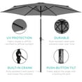 thumbnail image 6 of Best Choice Products 10ft Outdoor Steel Market Patio Umbrella w/ Crank, Tilt Push Button, 6 Ribs - Gray, 6 of 8