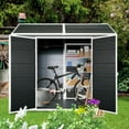 thumbnail image 3 of Resin Outdoor Storage Shed with Two-Window & Double-Door, Plastic Shed for Garden, Patio, Yard, Lawn, Black, 3 of 6