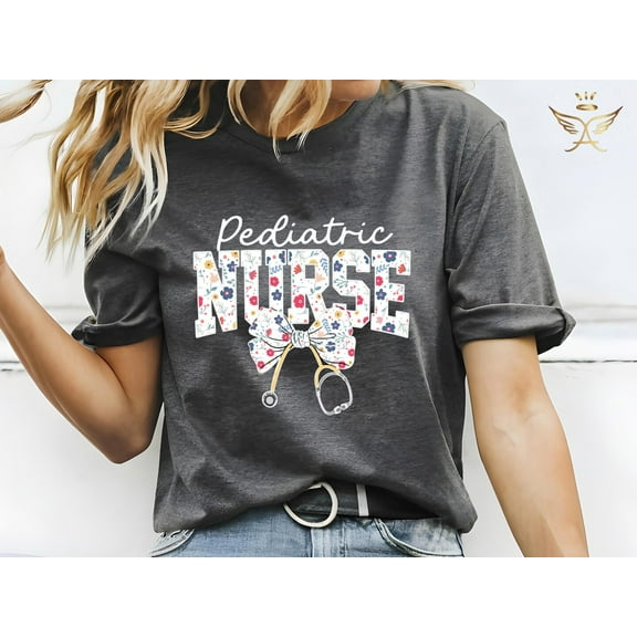 Velto Pediatric Nurse Graphic T-shirt Nurse Appreciation Gift Casual Medical Outfit, Full Size S-5XL