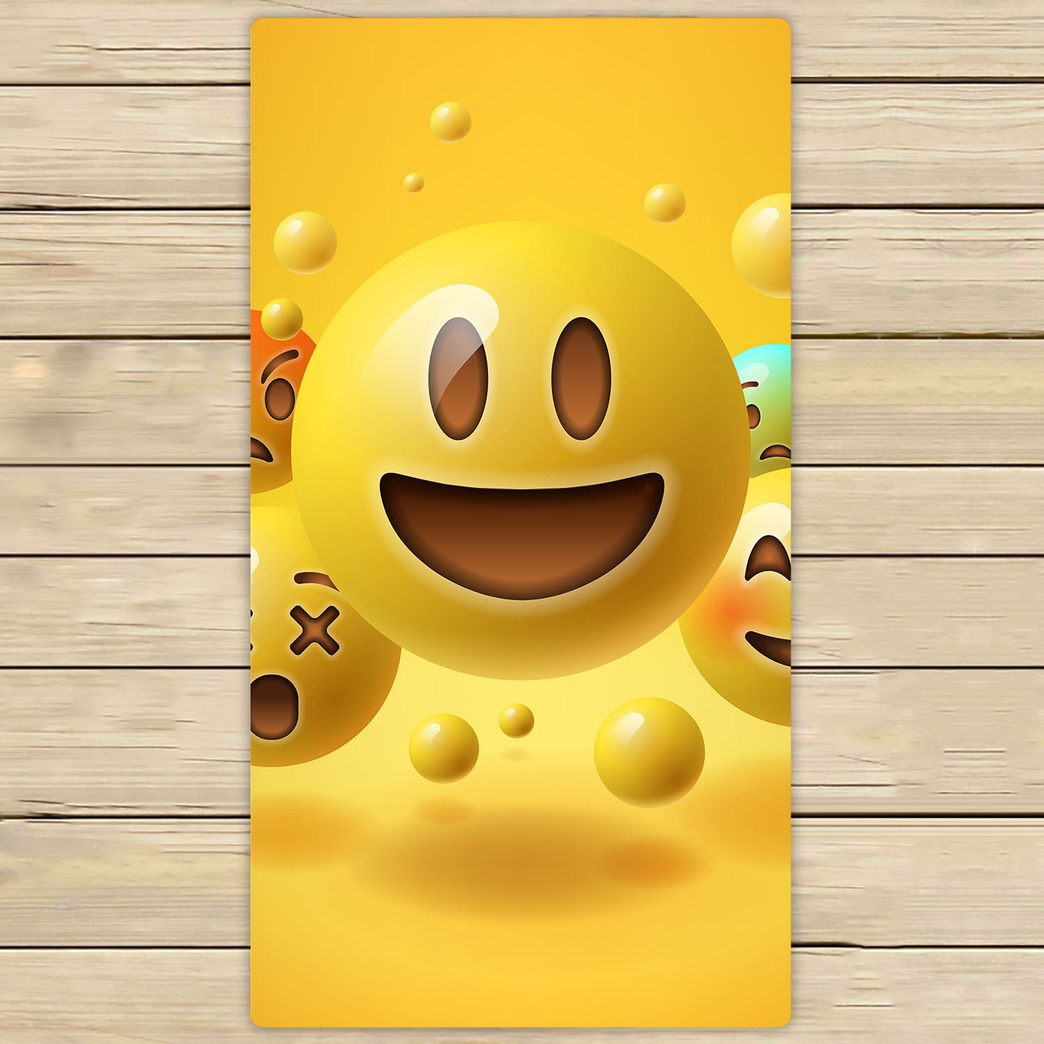 YKCG Happy Smile Emoji Home Hand Towel Beach Towels Bath Shower Towel