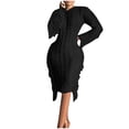 thumbnail image 2 of Njagoc3 Womens Long Sleeve V - Neck Asymmetrical Hem Two - Piece Set, Stylish Party & Date Out, Bodycon Clubwear, 2 of 6