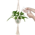 thumbnail image 6 of Macrame Wall-mounted Plant Hanger Hanging Rope Basket 21.7 Inch Length 2 Pcs, 6 of 7