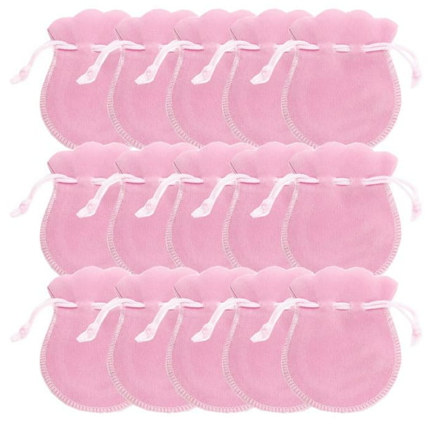Empaques de bisutería VelvtyPink 15Pzas Rosa 7x9cm Terciopelo Bolsa en Forma de Calabaza.