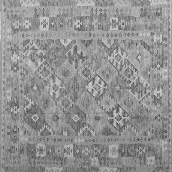 Ahgly Company Indoor Square Abstract Gray Contemporary Area Rugs, 5' Square