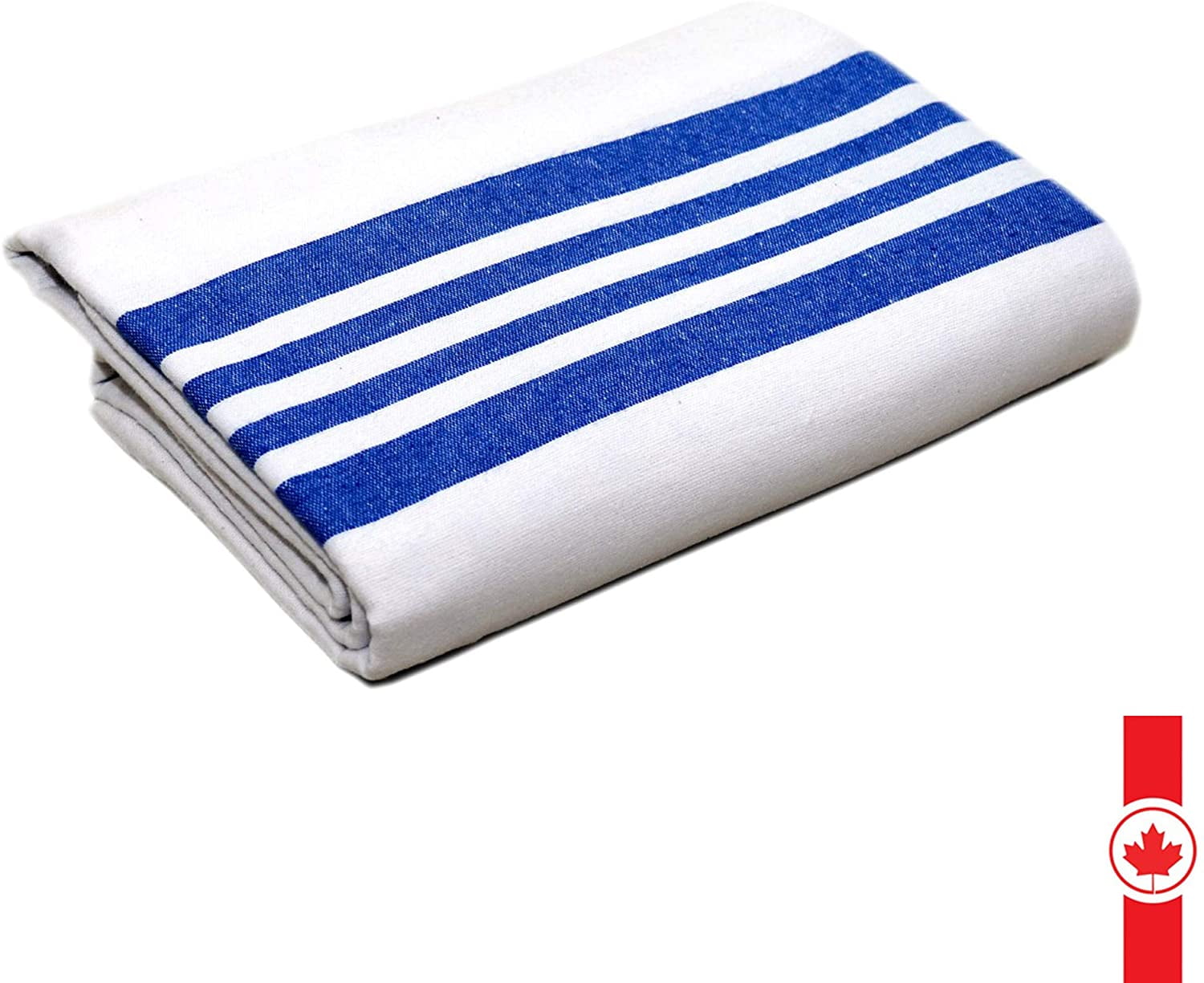 Lightweight Cozy 1 Comfortable Heavy Napping/Sleeping Bed Blanket Luxury Flannel Blanket Soft White with Blue Stripe by Raymond Clarke