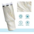 thumbnail image 2 of Gobelet de 30 oz avec Poignée, Couvercle et Paille, Gobelet d'Eau Isolé, Tasse d'Eau en Acier Inoxydable, Tasse/bouteille Réutilisable, Compatible avec Porte-Gobelet, Marbre, Gris Pâle, 2 of 6