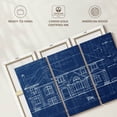 thumbnail image 6 of Elephant Stock House Blueprint Wall Art - Horizontal Multi Panel Canvas - Living Room Wall Decor - Architecture Multi Panel - Blue And White Decor - 57" x 36", 6 of 8