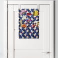 thumbnail image 2 of Abstract Hanging Pocket Organizer, Grunge Style Design of Geometric Shapes, Printed Polyester Storage Bag with Pockets, 14" x 20", Cobalt Blue Dark Coral, 2 of 2