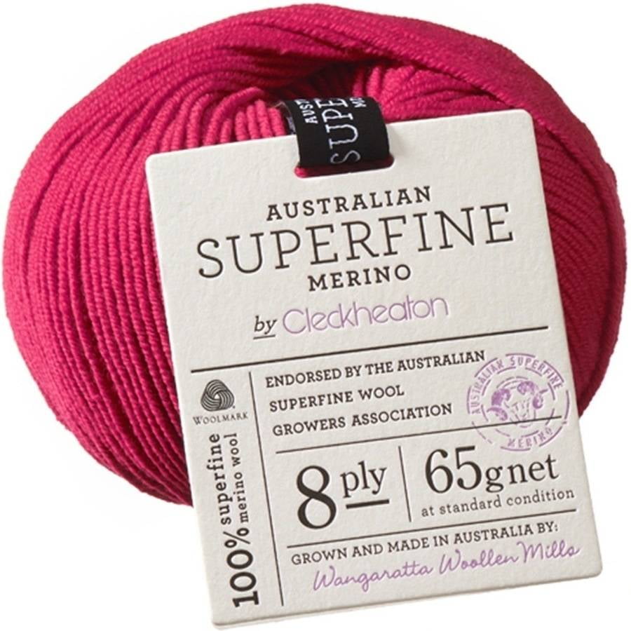 Cleckheaton SuperFine Merino Yarn, 8Ply, Raspberry