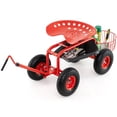 thumbnail image 1 of Gymax Rolling Garden Cart Scooter w/ Adjustable Seat Storage Basket Tray Red, 1 of 10