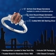 thumbnail image 2 of Gem Stone King 925 Sterling Silver Red Tiger Eye and White Created Sapphire Engagement Ring for Women | 2.00 Cttw | Oval 9X7MM | Gemstone Birthstone | Size 9, 2 of 6