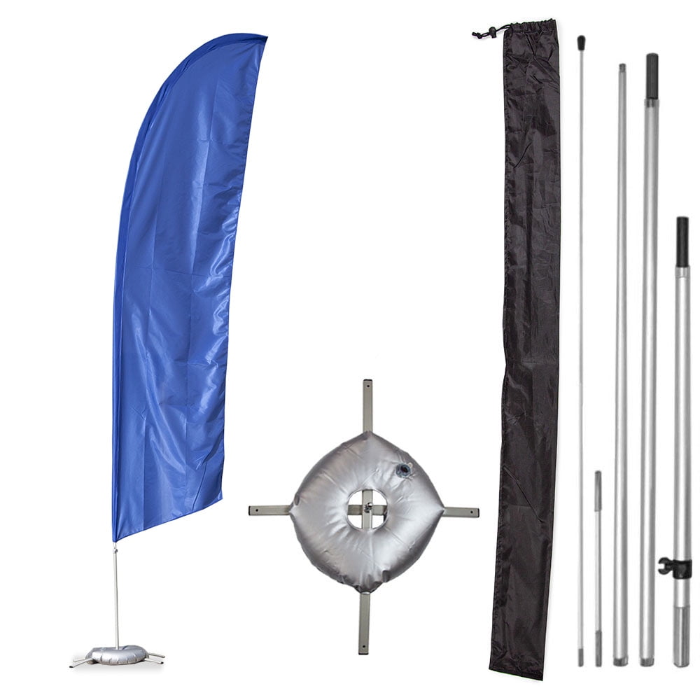 3 Pack Swooper Flags & Pole Kits Black Solid Plain Color Three