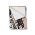thumbnail image 2 of Mystic Soft Flannel Fleece Throw Blanket, Sun Face in a Circle Motif Esoteric Inner Power of the Cosmos Theme, Cozy Plush for Indoor and Outdoor Use, 70" x 90", Black White Cream, by Ambesonne, 2 of 6