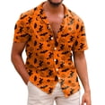 thumbnail image 2 of LIIPEE Halloween Graphic Shirt For Men Short Sleeve Turn Down Collar Button Up Shirts Male Comfortable Breathable Party Tops,XXXL, 2 of 4