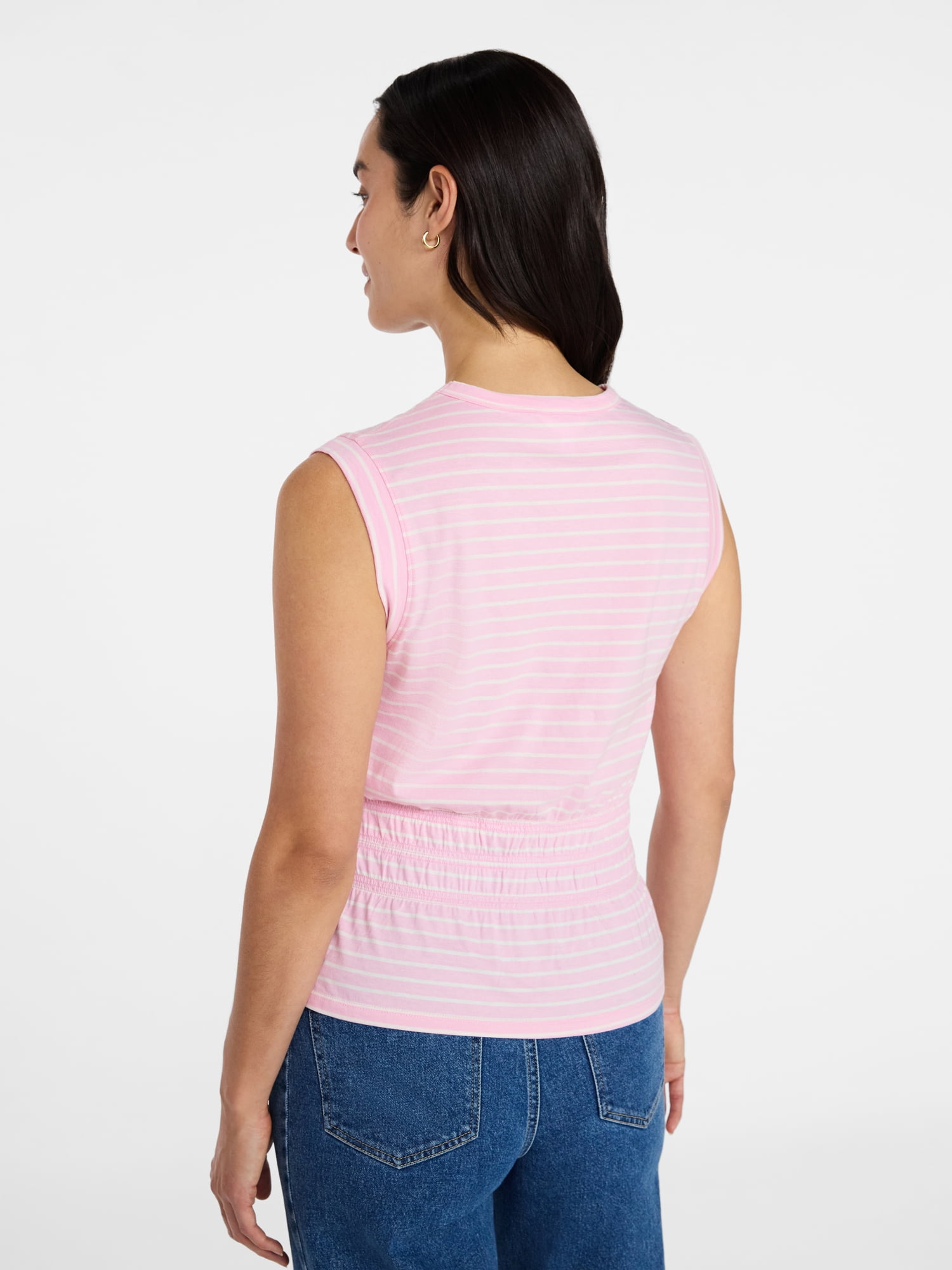 Time and Tru Women's Cotton Peplum Tank Top, Sizes XS-XXXL