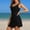 *Black, variant on ClodeEU Women's One Piece Swimsuit with Built in Pads,Sporty Modest Slim Fit Skirted Swimwear Army Green,Womens Plus XL
