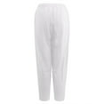 thumbnail image 3 of QLEICOM Womens Slacks Women's Relaxed Fit Straight Leg Pants Fashion Summer Loose Cotton And Linen Pocket Solid Trousers Pants Work Cargo Casual Pants Wide Leg Pants Relaxed Fit Trousers White L, 3 of 5
