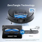 ECOVACS DEEBOT T30S Care Robot Vacuum & Mop - 11000Pa, ZeroTangle, TruEdge Mopping, Self-Emptying, Auto-Mop Lifting
