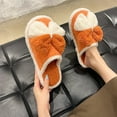 thumbnail image 6 of Penkiiy Warm Slippers for Women Women's Home Cotton Slippers Big Bowknot Clashing Color Cotton Slippers, Women's Cute Plush Color Blocking Cotton Slippers, Warm Slippers Soft Sole Orange Slippers, 6 of 6