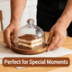 thumbnail image 4 of Cúpula de cristal para postres con base de madera | Exhibidor transparente para pasteles | Cubierta para pasteles, tartas y postres, 4 of 9