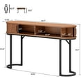 thumbnail image 2 of 55 Inch Console Table with 2 Drawers, Entryway Table with Sliding Door, Long Sofa Table Behind Couch w/Metal Leg, Mid-Century Modern Console Table for Entryway, Hallway, Living Room, Walnut, 2 of 7
