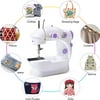 Purple Portable Sewing Machine with Foot Pedal-Dual Power Options